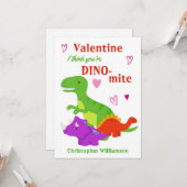 Kinder Valentinstag Dino-mite Dinosaurier Flat Karte (Vorderseite/Rückseite Beispiel)