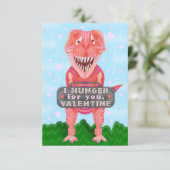Kinder Valentinstag Dinosaur T-Rex Niedlicher Klas Einladung (Stehend Vorderseite)