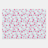 Kinder Valentinstag Herz Cupcakes Weiße Blume Geschenkpapier Set (Vorderseite 2)