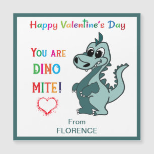 Kinder Valentinstag Klasse Dinosaurier - Dinoomit Magnetkarte