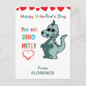 Kinder Valentinstag Klasse Dinosaurier - Dinoomit Postkarte (Vorderseite)