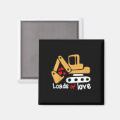 Kinder Valentinstag Lasten Liebe Bagger Kinder B Magnet (Vorderseite/Rückseite)