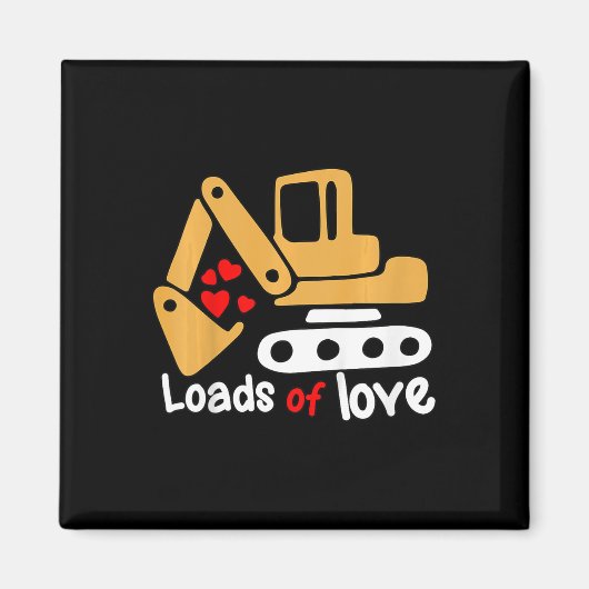 Kinder Valentinstag Lasten Liebe Bagger Kinder B Magnet (Vorne)