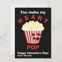 Kinder Valentinstag Niedlich Popcorn Black