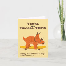 Kinder Valentinstag Skateboard Dinosaurier