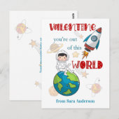 Kinder Valentinstag Weltraum aus dieser Welt Postkarte (Vorne/Hinten)