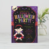 Kinder-Vampir-Halloween-Party Einladung (Stehend Vorderseite)