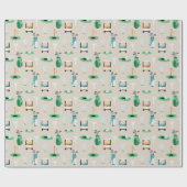 Kinder, Vater, Grampa Golfer Golfcart Sporty Geschenkpapier (Flach)