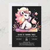 Kinder verzaubert Löwe zum Geburtstag Einladung (Vorderseite)