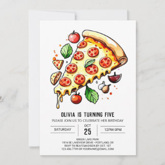 Kinder verzaubert Pizza zum Geburtstag Einladung