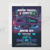 Kinder Video Game Truck Geburtstagsparty Einladung (Vorderseite)