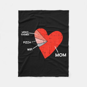 Kinder Videospiele Pizza Wifi Mama Herz Kind Baby Fleecedecke