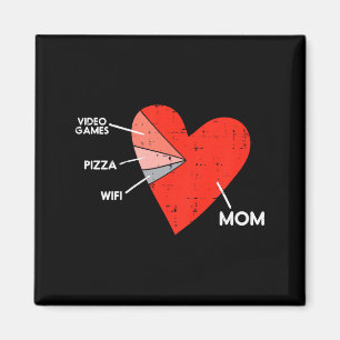 Kinder Videospiele Pizza Wifi Mama Herz Kind Baby Magnet