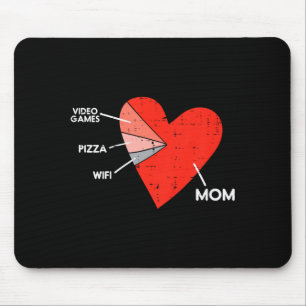 Kinder Videospiele Pizza WLAN Mama Herz Kind Baby Mousepad