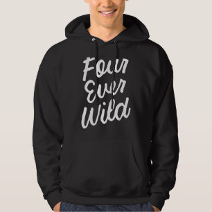 Kinder Vier mal Wild 4. Geburtstagskind 4 Jahre al Hoodie