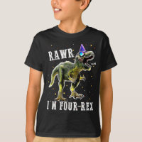 Kinder VIER Rex T-Rex Geburtstag SHIRT 4 Jahre alt