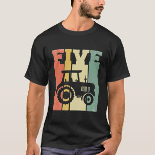 Kinder Vintage Traktor Fünf Jahre 5. Geburtstag F T-Shirt