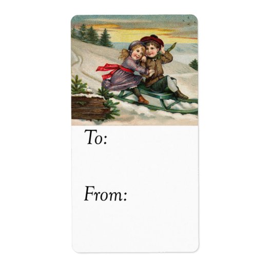 Kinder Vintages Geschenk Tag (Vorne)