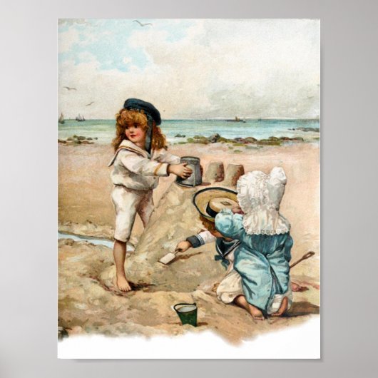 Kinder Vintages Sandschloss Poster (Vorne)