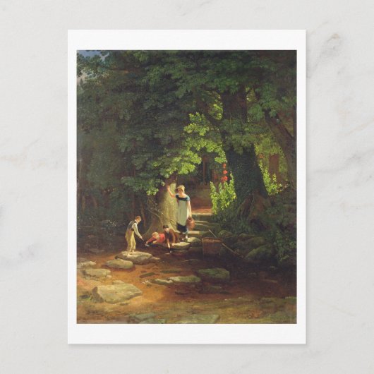 Kinder von einem Bach, c.1822 (Öl auf Tafel) Postkarte (Vorderseite)