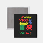 Kinder vor K-3 - 100 Schultagen Magnet (Vorderseite/Rückseite)