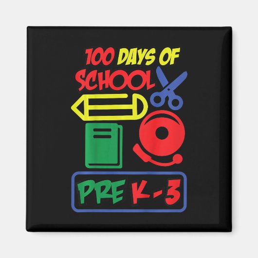 Kinder vor K-3 - 100 Schultagen Magnet (Vorne)