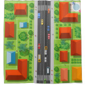 Kinder Vorstadtwagen Duschvorhang (Vorderseite)