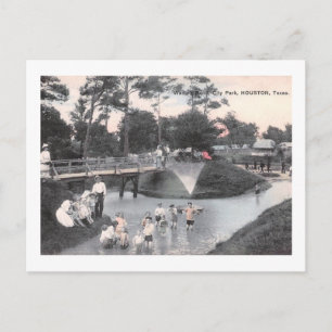Kinder, Wading Pond, Houston, Texas, 1910 Vintag Postkarte