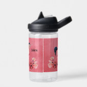 Kinder Wasser Flasche Rosa mit Einhorn & Blume (Links)