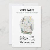 Kinder Wasserfarbe Drachenburg Geburtstag Einladung (Vorderseite)