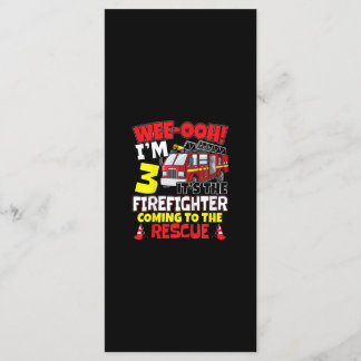 Kinder WEE-OOH! Im 3 Feuerwehrfeuertrad Geschenk Menükarte