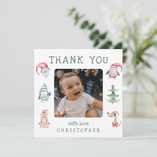 Kinder Weihnachten 2 Foto Danke (Stehend Vorderseite)