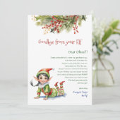 Kinder Weihnachten Abschied von Ihrem Elf-Girl-Bri Einladung (Stehend Vorderseite)