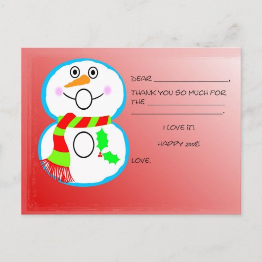 Kinder Weihnachten Danke Post Card Postkarte (Vorderseite)