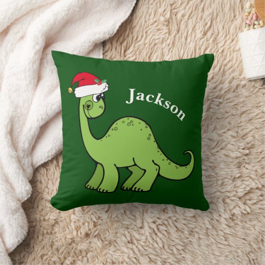 Kinder Weihnachten Dinosaurier Custom Green Throw  Kissen (Decke)