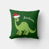 Kinder Weihnachten Dinosaurier Custom Green Throw Kissen (Vorderseite)