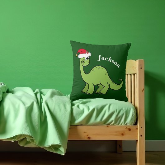 Kinder Weihnachten Dinosaurier Custom Green Throw Kissen