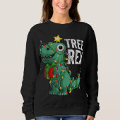 Kinder Weihnachten Dinosaurier Tree Rex Pajamas Kl Sweatshirt (Vorderseite)