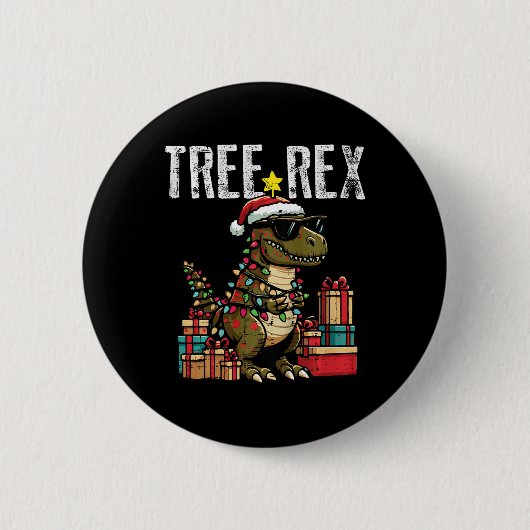 Kinder Weihnachten Dinosaurier Trex Xmas Trex Klei Button (Vorderseite)