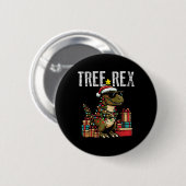 Kinder Weihnachten Dinosaurier Trex Xmas Trex Klei Button (Vorne & Hinten)
