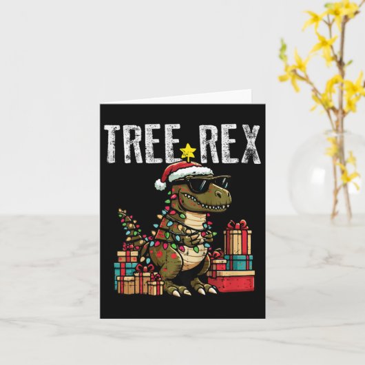 Kinder Weihnachten Dinosaurier Trex Xmas Trex Klei Karte (Gelbe Blume)