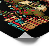 Kinder Weihnachten Dinosaurier Trex Xmas Trex Klei Poster (Ecke)