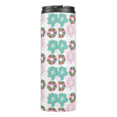 Kinder Weihnachten Donuts Doodle Pink Thermosbecher (Rückseite)