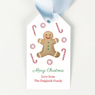 Kinder Weihnachten Gingerbread Mann Candy Canes Geschenkanhänger