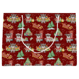 Kinder Weihnachten Niedliche Feiertage Bär Große Geschenktüte