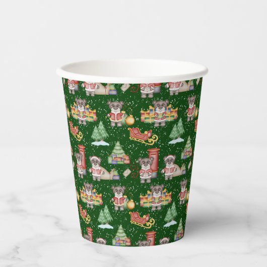 Kinder Weihnachten Niedliche Feiertage Bär Pappbecher (Vorderseite)