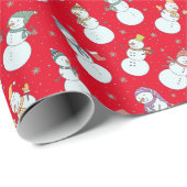 Kinder Weihnachten Niedlicher Schneemann in Hats R Geschenkpapier (Rolleneckpunkt)