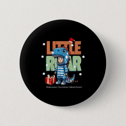 Kinder Weihnachten Roar Dinosaurier Kinder Jungs W Button (Vorderseite)