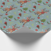 Kinder Weihnachten Rudolph Reindeer Pattern Urlaub Geschenkpapier (Ecke)