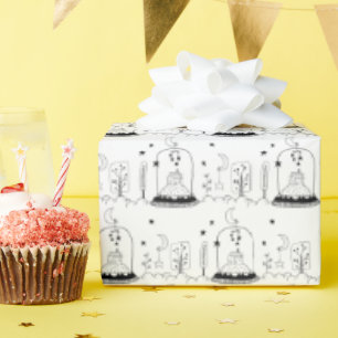 Kinder Weihnachten Schwarz-Weiß-Schneeglobe Moon S Geschenkpapier